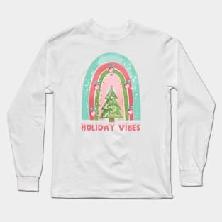 Boho Rainbow Holiday Vibes Long Sleeve T-Shirt